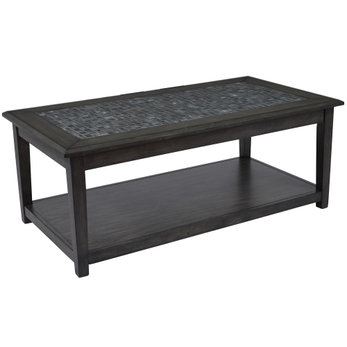 Grey Mosaic Cocktail Table w/ Casters